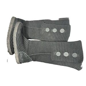 UGG Australia 5819 Classic Cardy Black Button Knit Tall Boots Women's‎ US 9